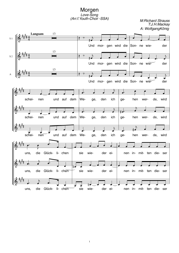 Morgen (arr. Wolfgang König)