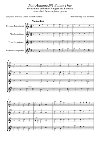 Fair Antigua, We Salute Thee (arr. Sam Bateman)