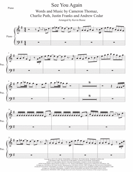 See You Again from FURIOUS 7 (arr. Kevin Busse)