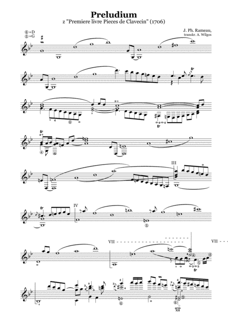 Jean Philippe Rameau - Prelude (1706), transcr. for guitar (arr. Aleksander Wilgos)