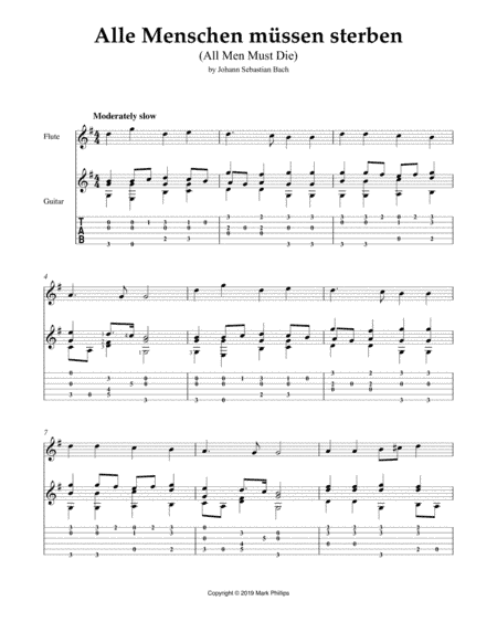 Alle Menschen müssen sterben (All Men Must Die) (arr. Mark Phillips)