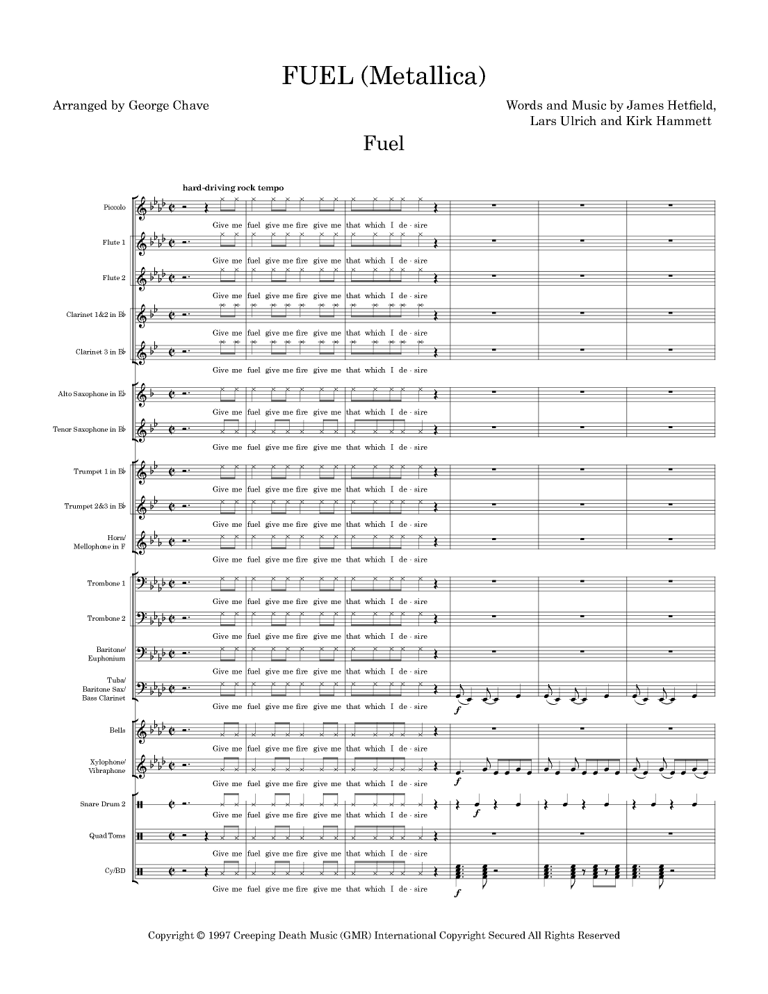 Fuel (arr. George B Chave)