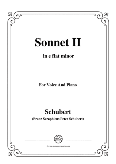 Schubert-Sonnet II in e flat minor,for voice and piano (arr. MSM)
