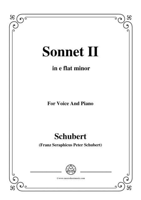 Schubert-Sonnet II in e flat minor,for voice and piano (arr. MSM)