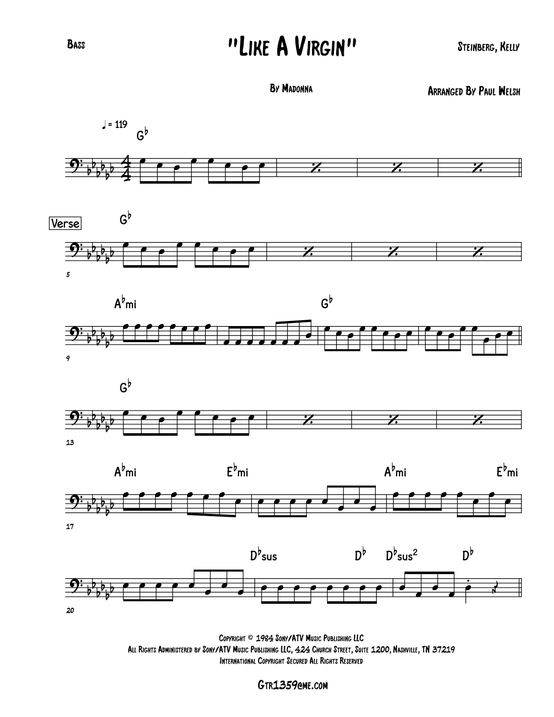 Like A Virgin (arr. P Welsh)