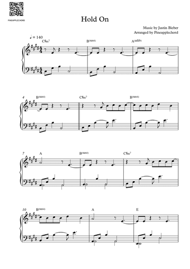 Hold On (arr. Pineapplechord)