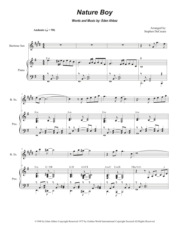 Nature Boy (arr. Stephen DeCesare)