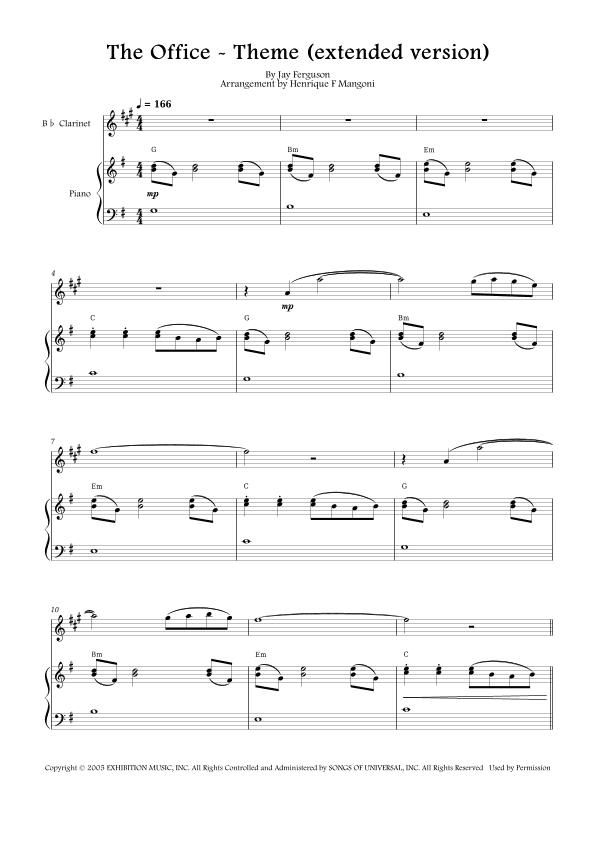 The Office - Theme (arr. Henrique F Mangoni)