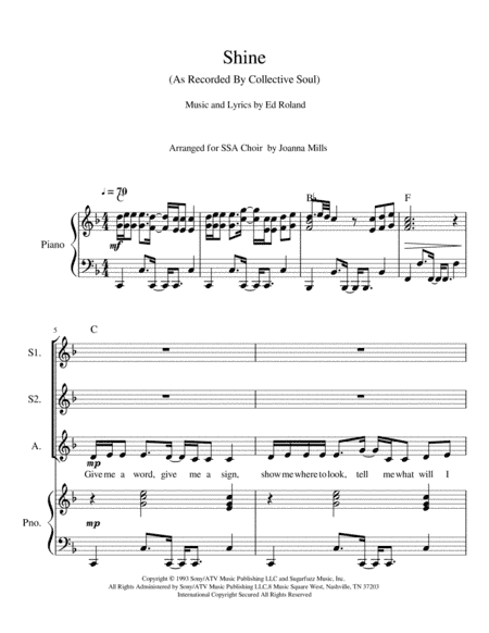 Shine (arr. Joanna Mills)