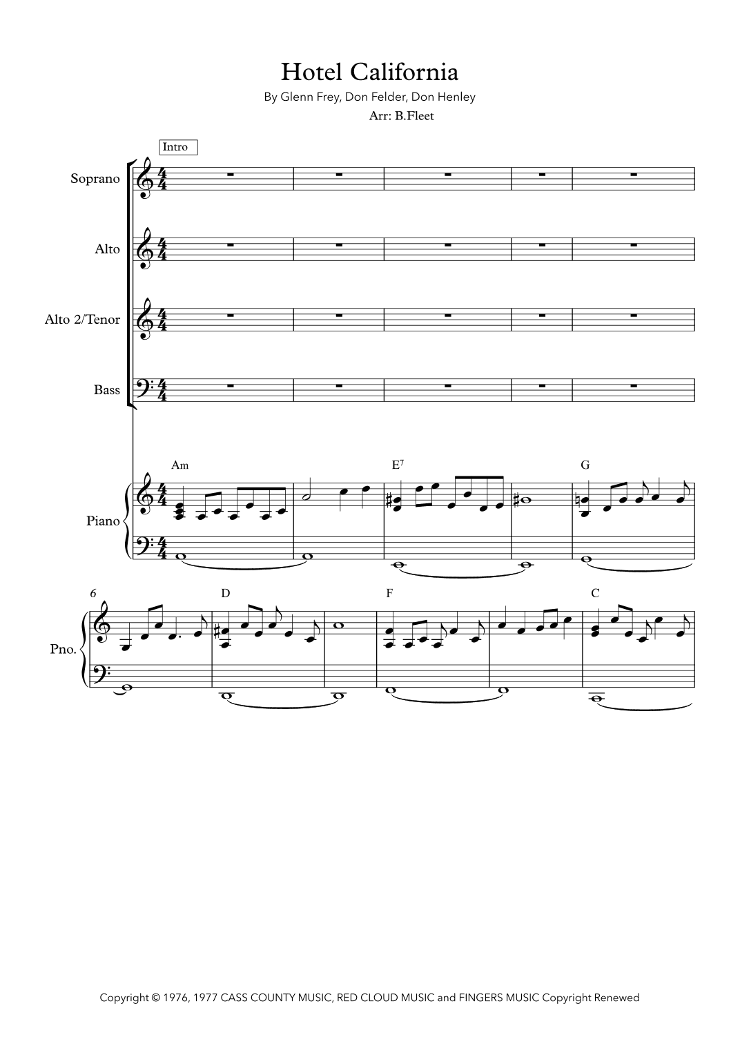 Hotel California (arr. B. Fleet)
