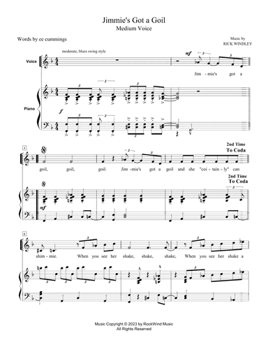 Jimmie's Got a Goil (Medium Voice)