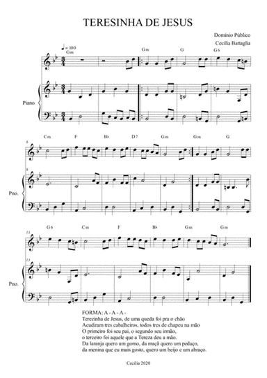 Teresinha de Jesus - Brasilian folksong (arr. Cecilia Battaglia)
