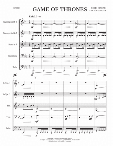 Game Of Thrones (arr. Nick Mazuk)