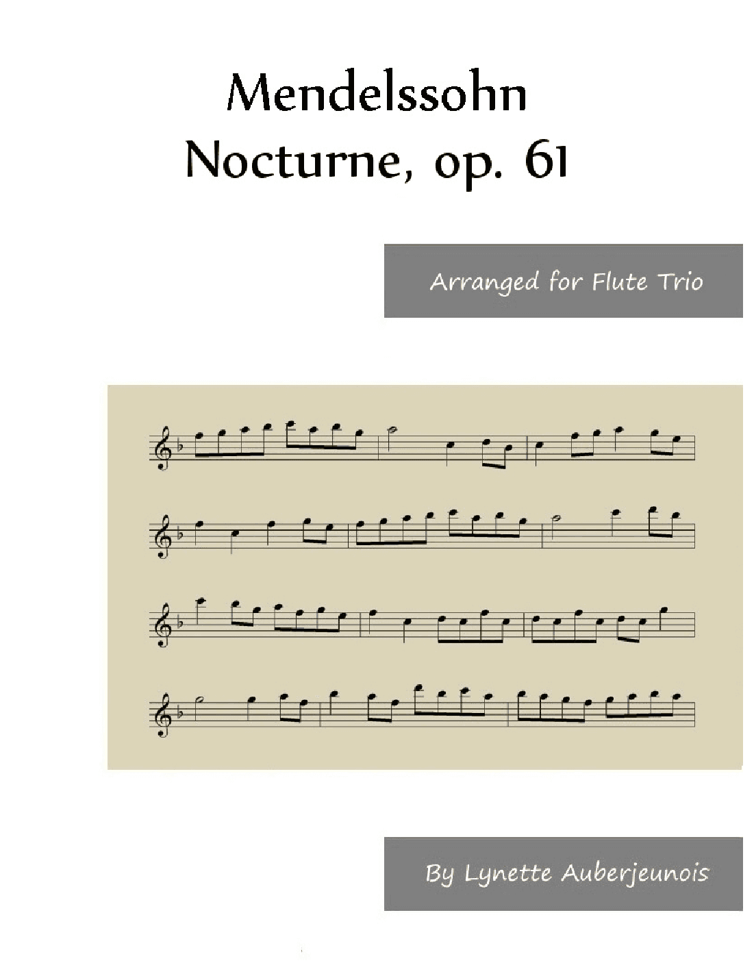 Nocturne, op. 61 - Flute Trio (arr. Lynette Auberjeunois)