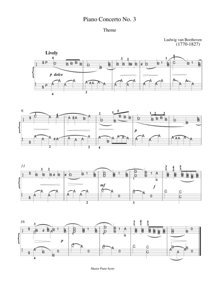 Beethoven - Theme from Piano Concerto No.3 (Easy Piano arrangement) (arr. MPS)