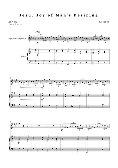 Jesu, Joy of Man's Desiring (arr. Jean Szulc)