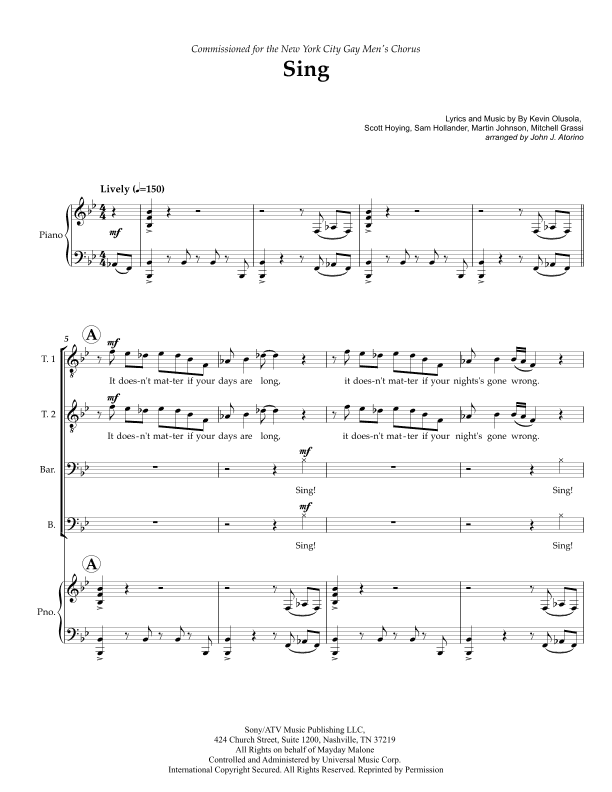 Sing (arr. John Atorino)