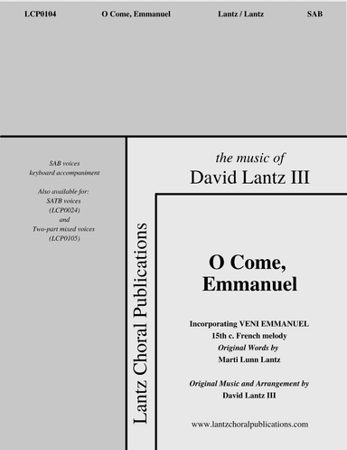 O Come, Emmanuel (arr. David Lantz III)
