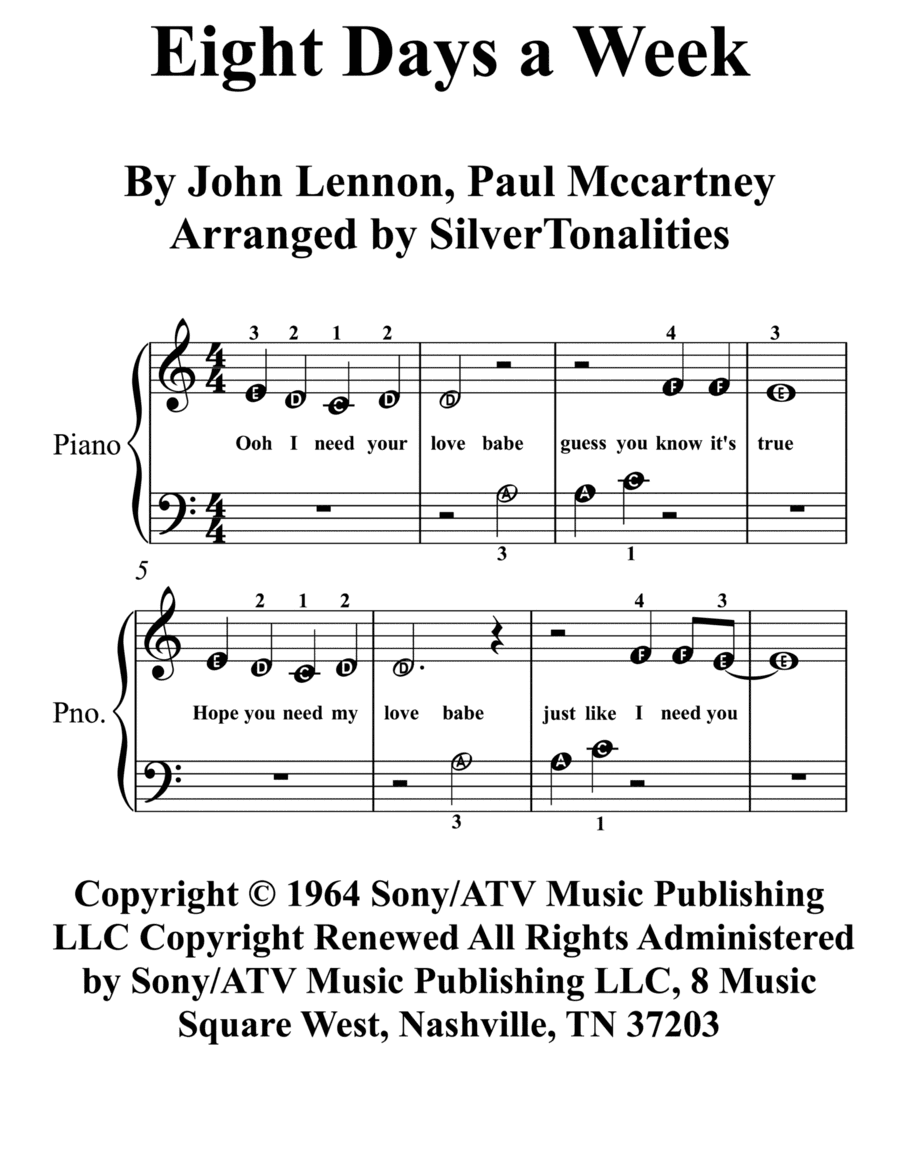 Eight Days A Week (arr. SilverTonalities)