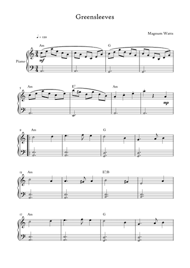 Greensleeves (arr. Magnum Watts)