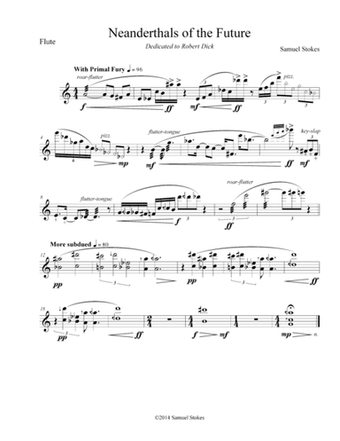 Neanderthals of the Future - for flute solo (with extended techniques)