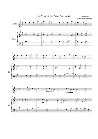 Angels we have heard on high. Flute and piano (arr. Ester Alessandrini)