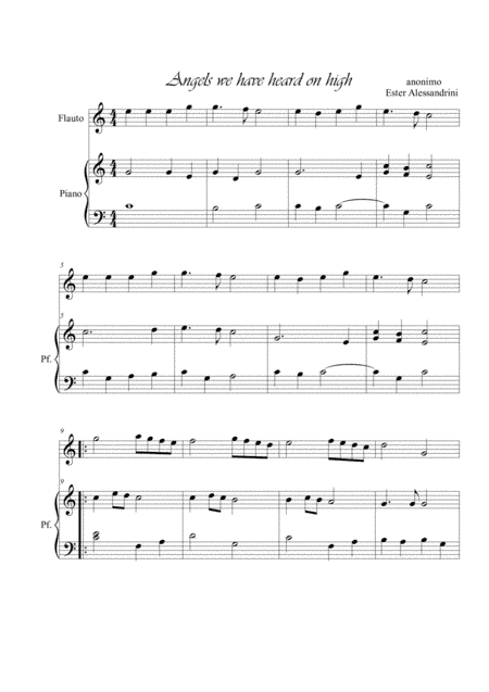 Angels we have heard on high. Flute and piano (arr. Ester Alessandrini)