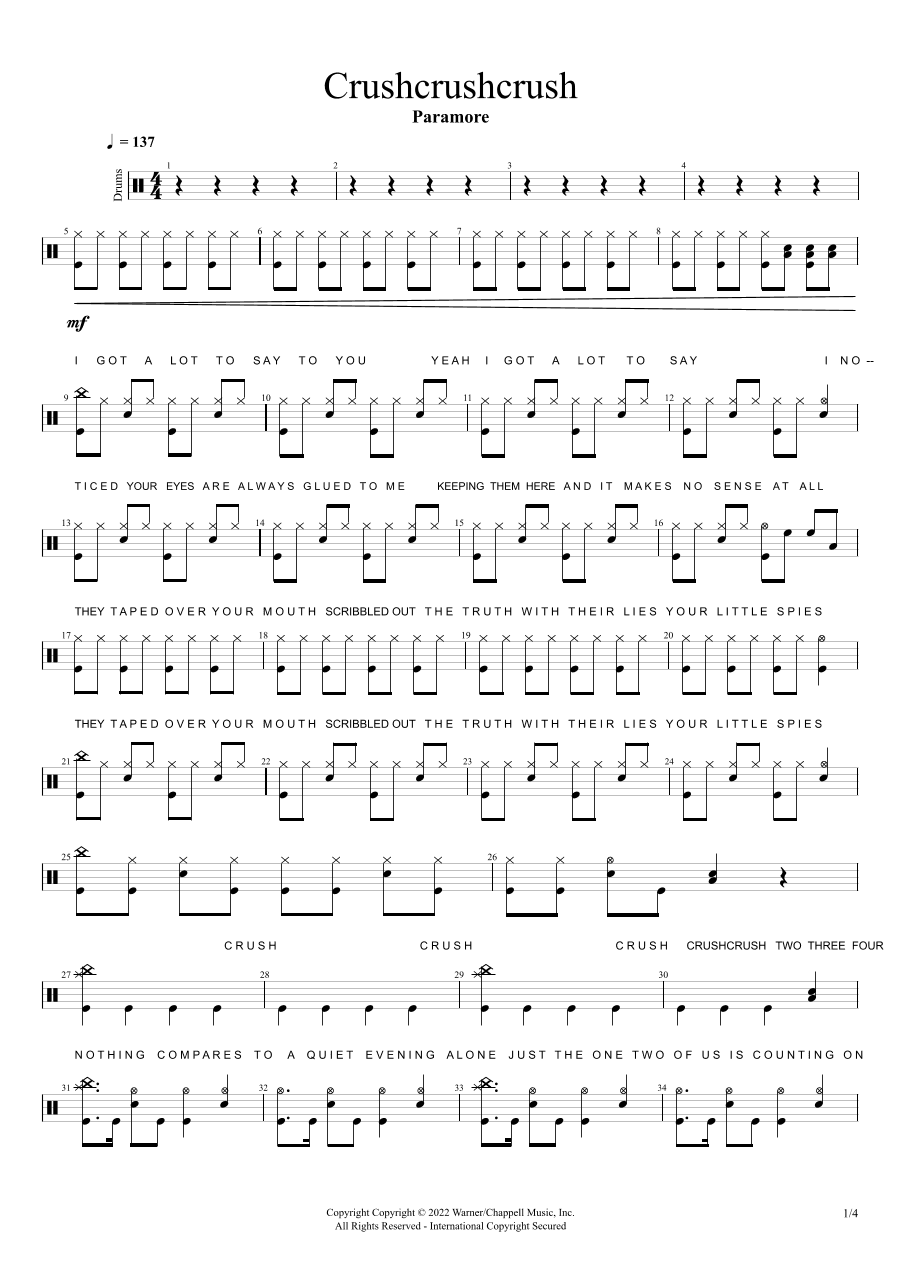 Crushcrushcrush (arr. Cyril Mayer)