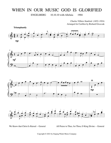 When in Our Music God Is Glorified (ENGELBERG) (arr. Richard Giszczak)