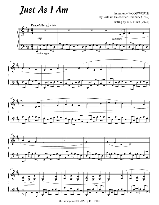 Just As I Am (arr. P. F. Tillen)