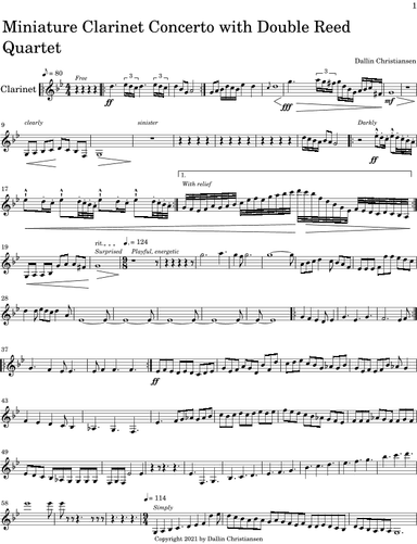 Miniature Clarinet Concerto in G Minor