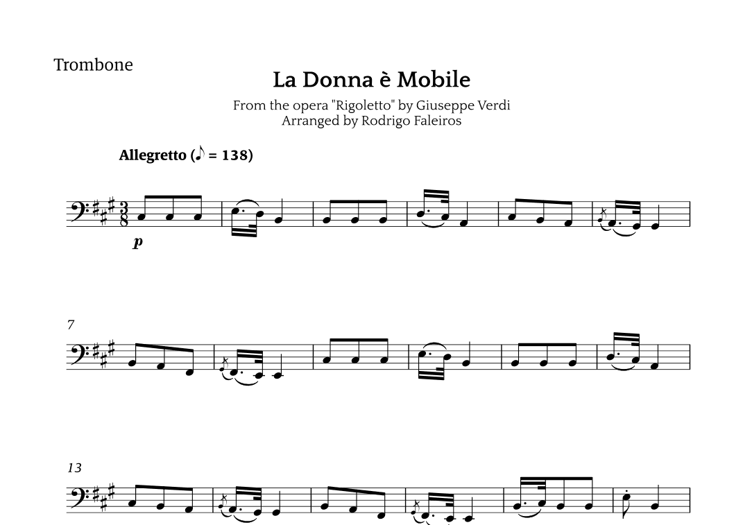 La Donna è Mobile (arr. Rodrigo Faleiros)