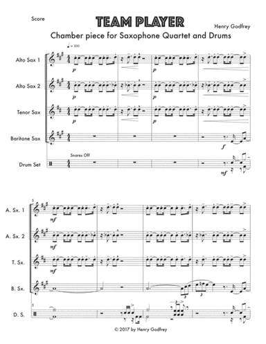 Team Player - Saxophone Quartet & Drums