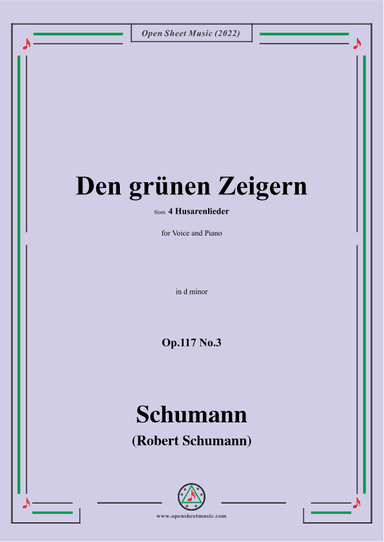 Schumann-Den grunen Zeigern,Op.117 No.3,in d minor (arr. OSM Press)