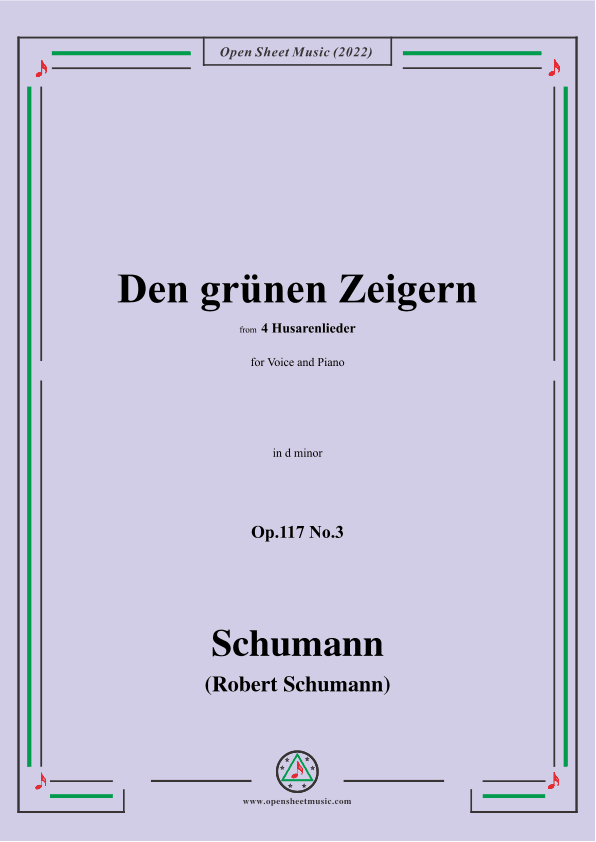 Schumann-Den grunen Zeigern,Op.117 No.3,in d minor (arr. OSM Press)