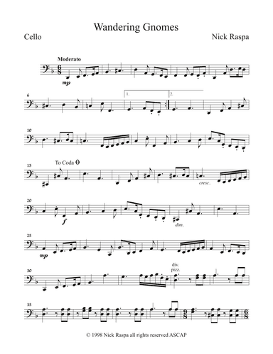 Wandering Gnomes (Cello part)