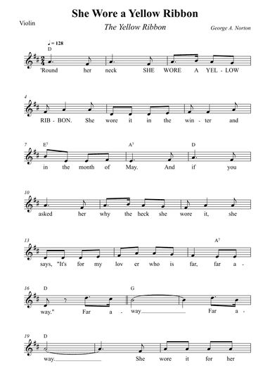 She Wore a Yellow Ribbon (arr. Wesley S. SIlva)