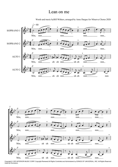 Lean On Me (arr. Anne Dargue)
