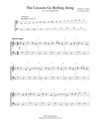 The Caissons Go Rolling Along (The Army Goes Rolling Along) - for 3-octave handbell choir (arr. Samuel Stokes)