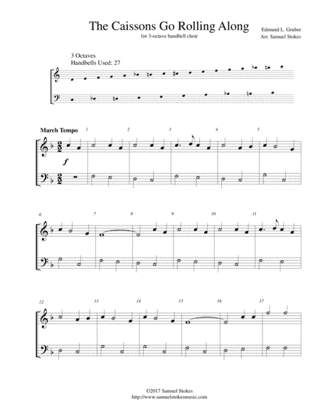 The Caissons Go Rolling Along (The Army Goes Rolling Along) - for 3-octave handbell choir (arr. Samuel Stokes)