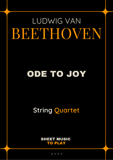 Ode To Joy - Easy String Quartet (Full Score and Parts) (arr. César Madeira)