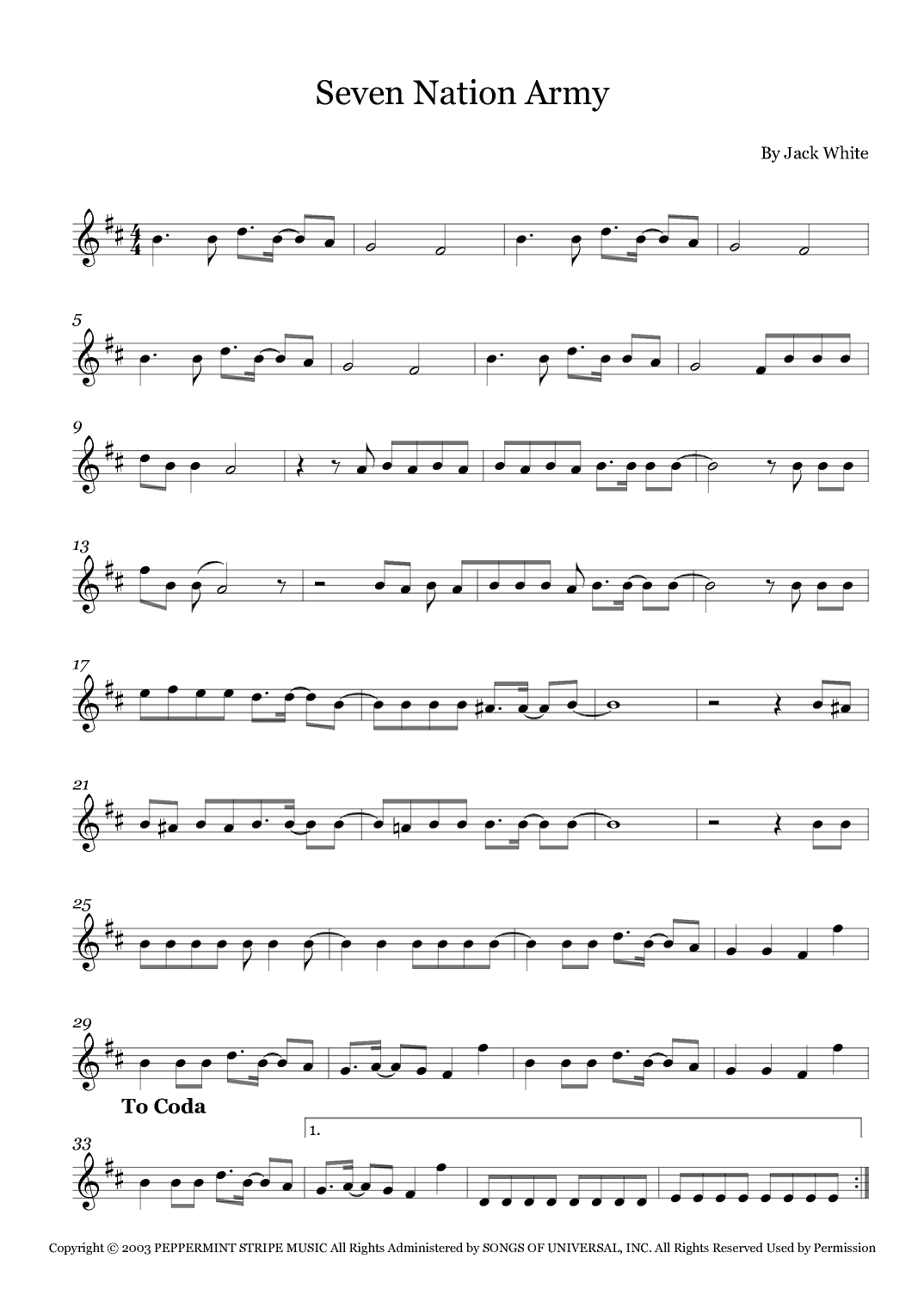 Seven Nation Army (arr. Fernanda Moura)