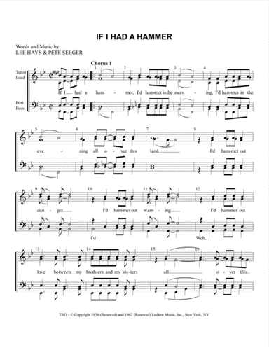If I Had A Hammer (the Hammer Song) (arr. Tom Gentry)