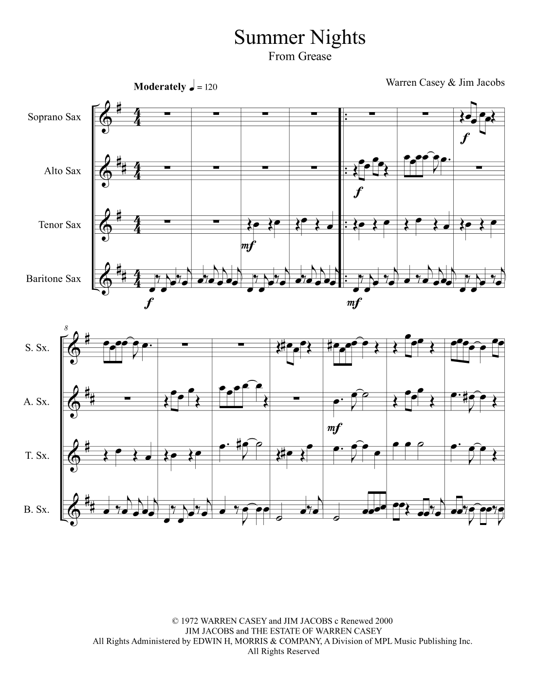 Summer Nights (arr. Catherine Quinlan)