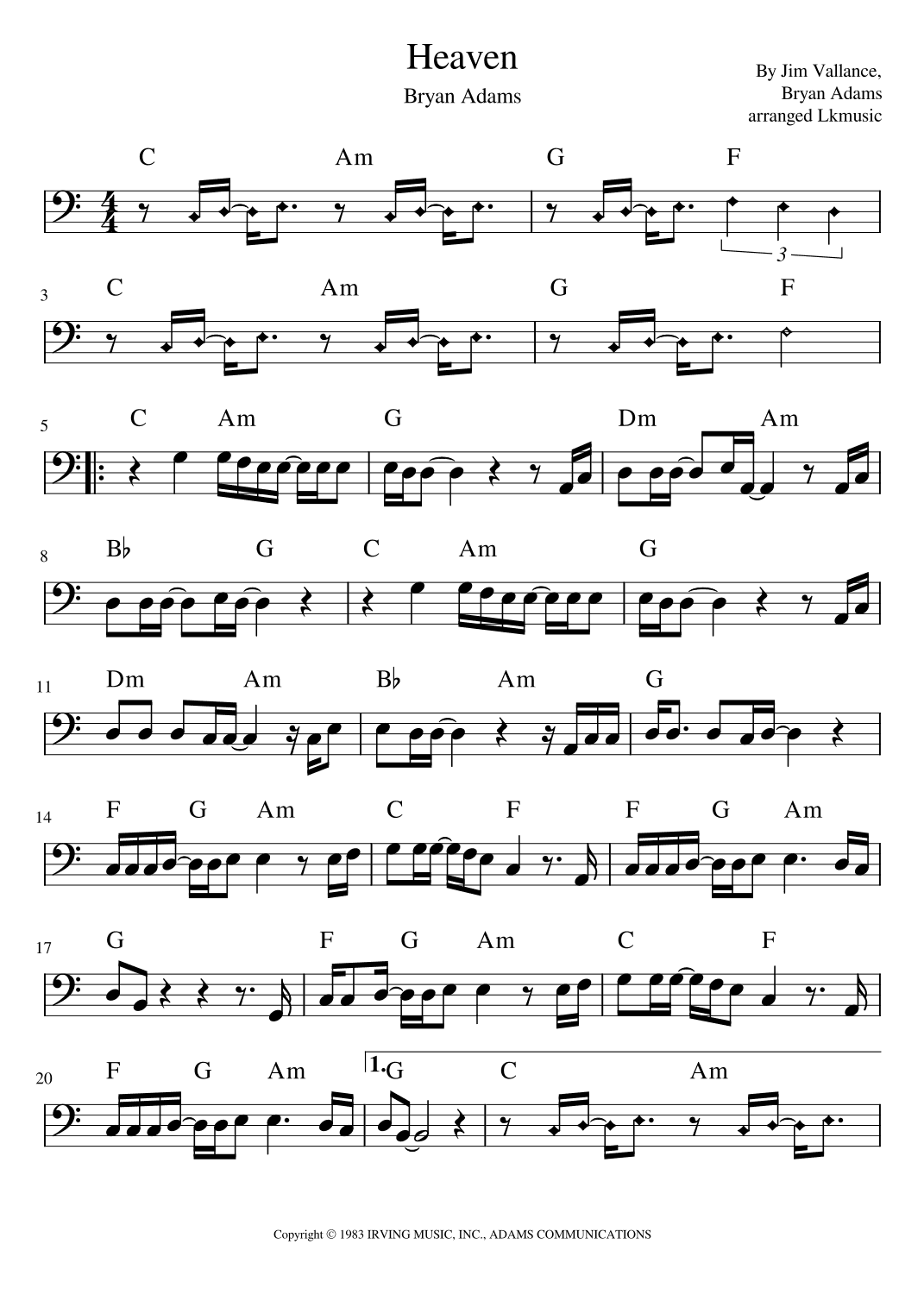 Heaven (arr. Lkmusic)