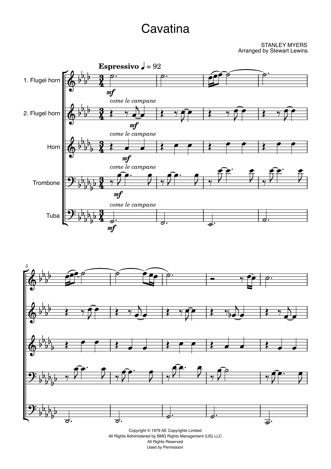 Cavatina (arr. Stewart Lewins)
