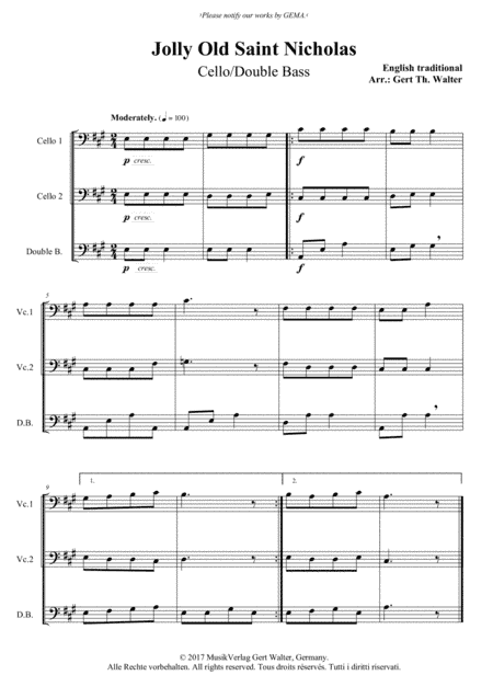 Jolly Old Saint Nicholas (arr. Gert Th. Walter)