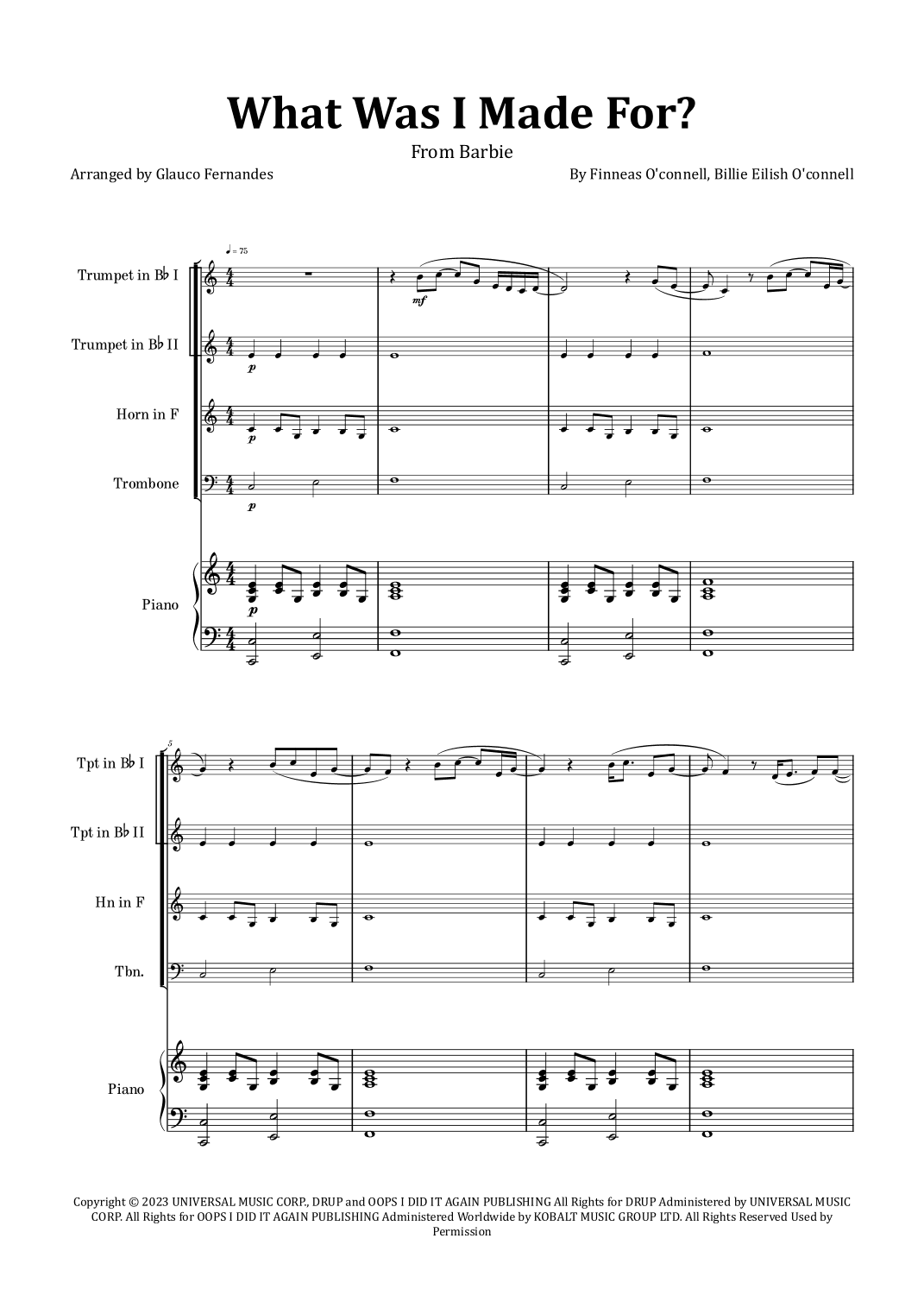 What Was I Made For? (arr. Glauco Fernandes)