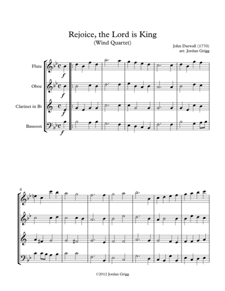 Rejoice, the Lord is King (Wind Quartet) (arr. Jordan Grigg)
