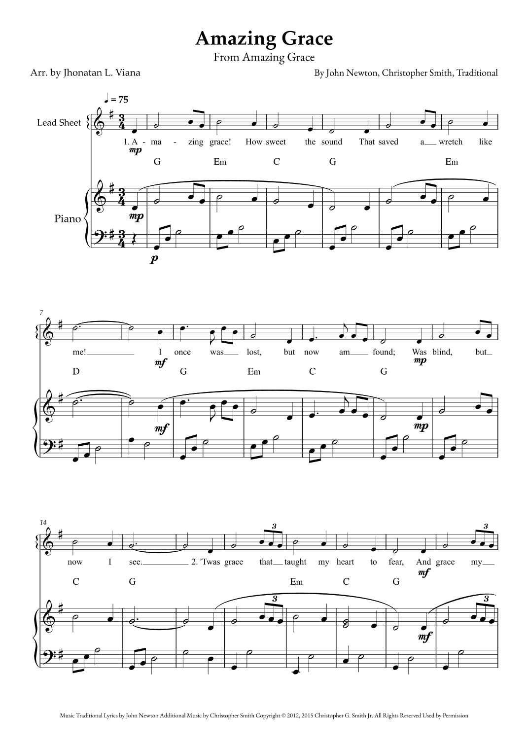 Amazing Grace (arr. Jhonatan Lucio Viana)